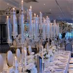 Wholesale Luxury Wedding Crystal Glass Candelabra Centerpieces 9 Arms Tall