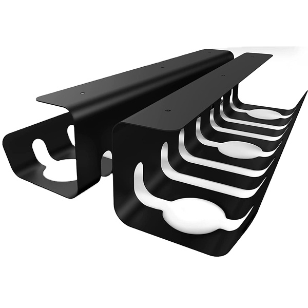 Organize Cables and Power Strips in Living Room with Adjustable Wire Management Tray