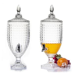 Wholesale Luxury lead-free crystal glass 5L glass juice beverage dispenser with tap from china suppliers