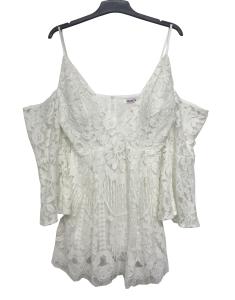 Wholesale Cold Shoulder Square Neck Womens Casual Summer Dresses Sweet Lace Embroidered Style from china suppliers