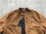 Tan Color Mens Suede Leather Jacket , Faux Leather Biker Jacket TW69110