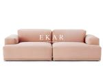 European Contemporary Style Furniture Pink and Grey Fabric Morden Sofa Set