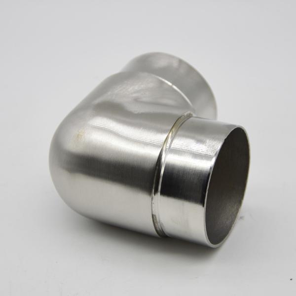 Stainless steel tube connector 90 degree, material SS304, finishing satin or