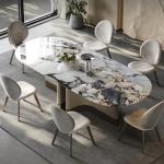 Modern Stainless Steel Marble Square Dining Table For Hotel Banquet Hall