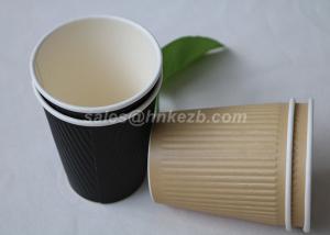 Wholesale 12oz Insulated Corrugated Paper Coffee Cups For Restaurants / Cafe Shop from china suppliers