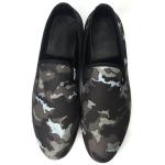 Italy Imported Luxury Sheepskin Mens Suede Slip On Shoes Gold Embroidered