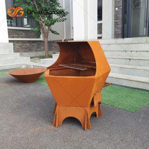 Wholesale Outdoor Patio Kitchen Cooking Corten Steel Charcoal Bbq Grill Custom from china suppliers