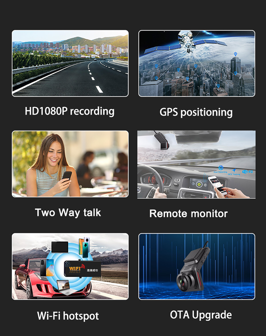Mini Smart Full HD 1080p 4G Car DVR Video Camera With Sim Card
