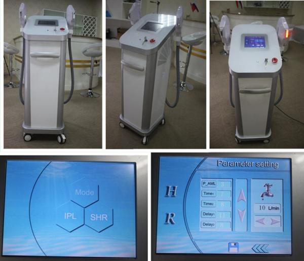 Skin Rejuvenation ipl+shr hair removal machine with two handles