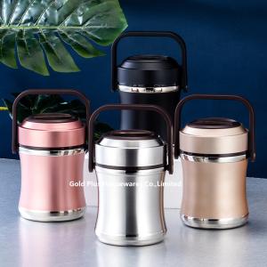 Wholesale 1.6L Slim waist shaped keep food warm container soup pot with handle stainless steel insulated vacuum tiffin carrier from china suppliers