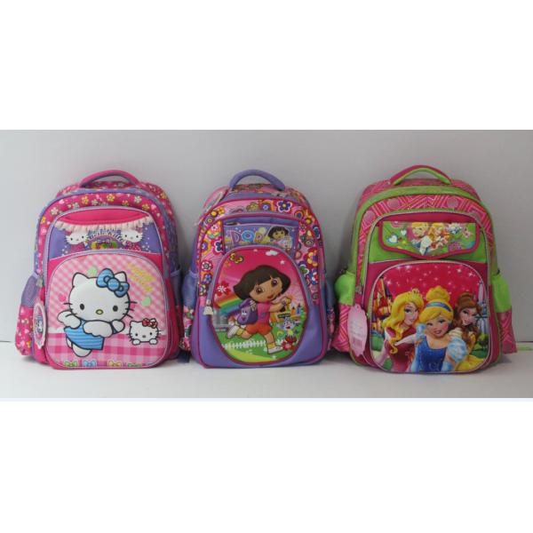 Large School Roller Backpack 16" Trolley Rolling Bag Black