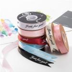 Customize 10mm Decoration Gift Flower Packaging Cake Ribbon Printed English