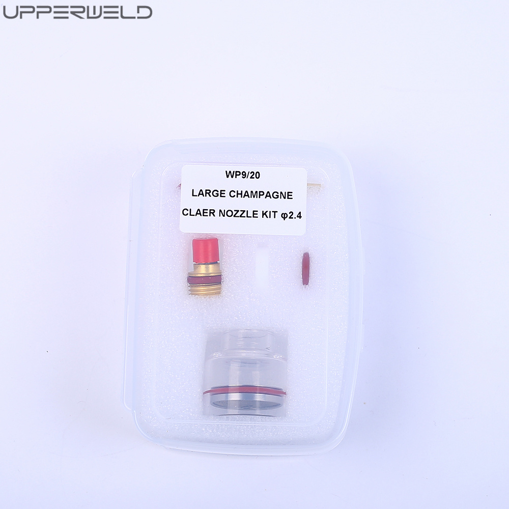 Stubby Gas Lens 10 Pyre Glass Cup Clear Nozzle Kit for WP-17/18/26 Tig Welding Torch
