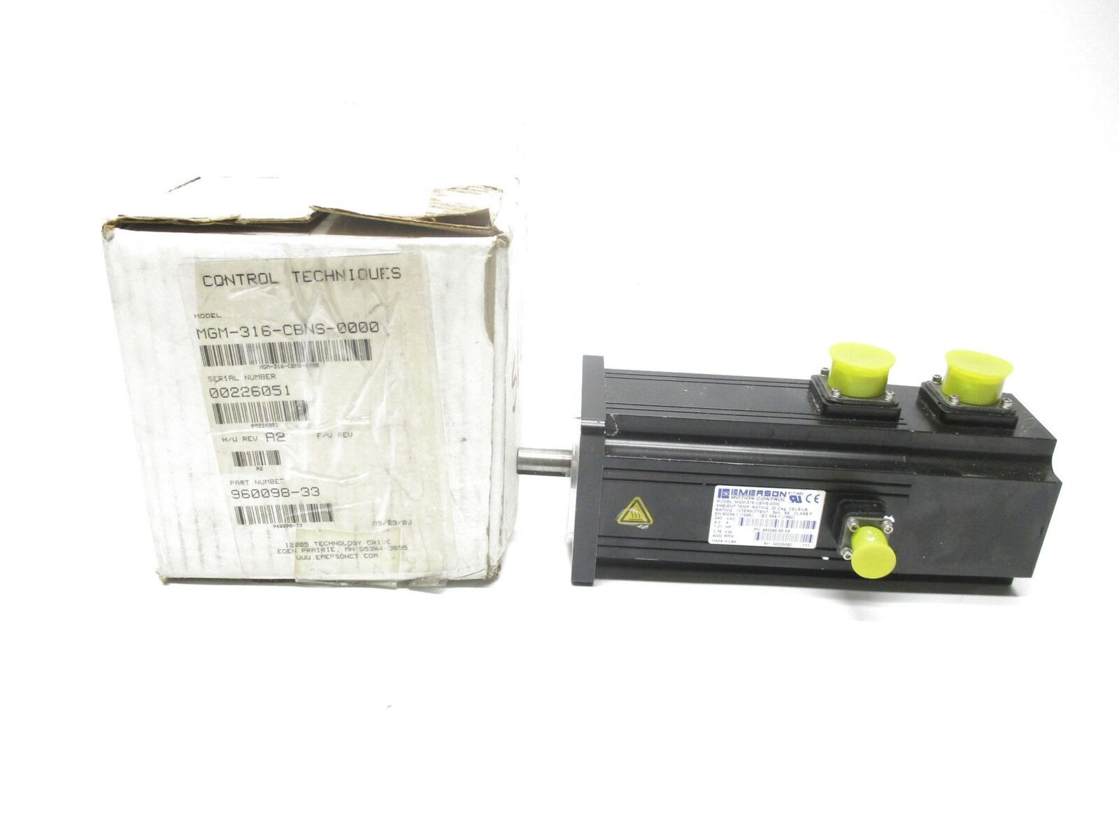 MGM-316-CBNS-0000 brand new and original, 230VAC, 4 Frame, 120 lb-in Cont. Torque,3-5 working day of deliver time.