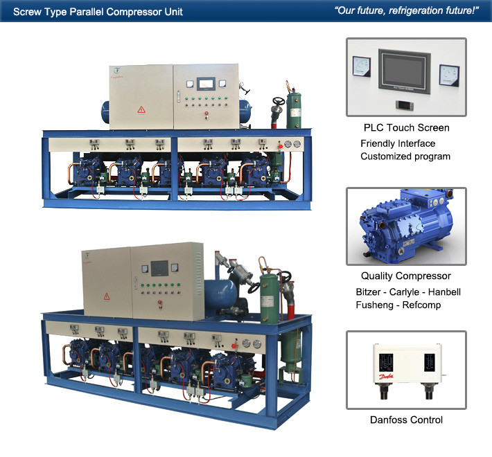 Wholesale Cattle Meat Cooling Condensing Units Parallel Compressor Racks from china suppliers