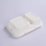 Disposable Take Away Food Packaging Clamshells 9 X 6In 2 Compartment Lunch Box