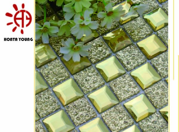 HTY - TG 300 300*300 Golden Glass Tile for Wall Dectoration Made in Foshan