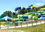 High Speed Long Fiberglass Water Slides Outdoor Play Equipment Customized Color
