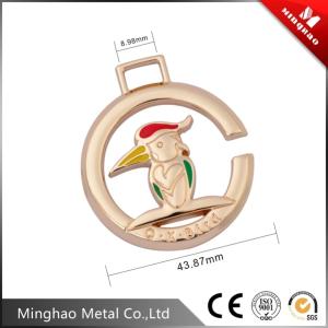 Wholesale Handbag metal 8.89*43.87mm Light gold woodpecker logo tag for bag parts from china suppliers