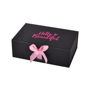 Wholesale Black Hot Pink 2mm Thick Cardboard Matte Lamination Cardboard Wig Box For Packing With Ribbon from china suppliers