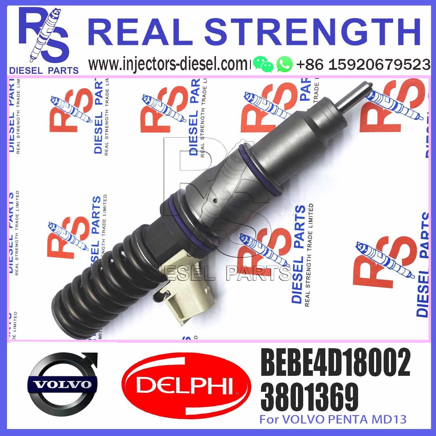 High Quality 4 pin Diesel Fuel Injector 3801369 Common Rail Injector BEBE4D18002 For V-O-L-V Truck PENTA MD13