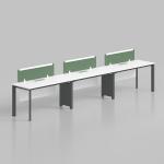 W3600*D1200*H750MM Straight Office Furniture Modular 6 Seater White Computer