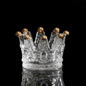 Wholesale Classic Crown Clear Glass Candle Holders from china suppliers