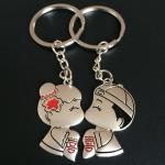 2pc metal keyring ,unique keyfob ,couples romatic keyring lover keychain Fashion