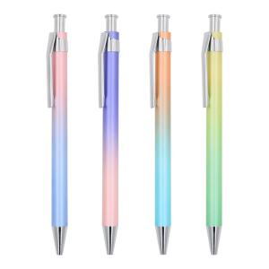 Wholesale Aluminum Metal Gradient Color Ballpoint Pen 1.0mm Press Type Gift Ball Pen from china suppliers