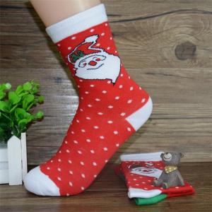 Wholesale Lovely cartoon christmas santa claus design cotton winter thick wearing socks for women from china suppliers