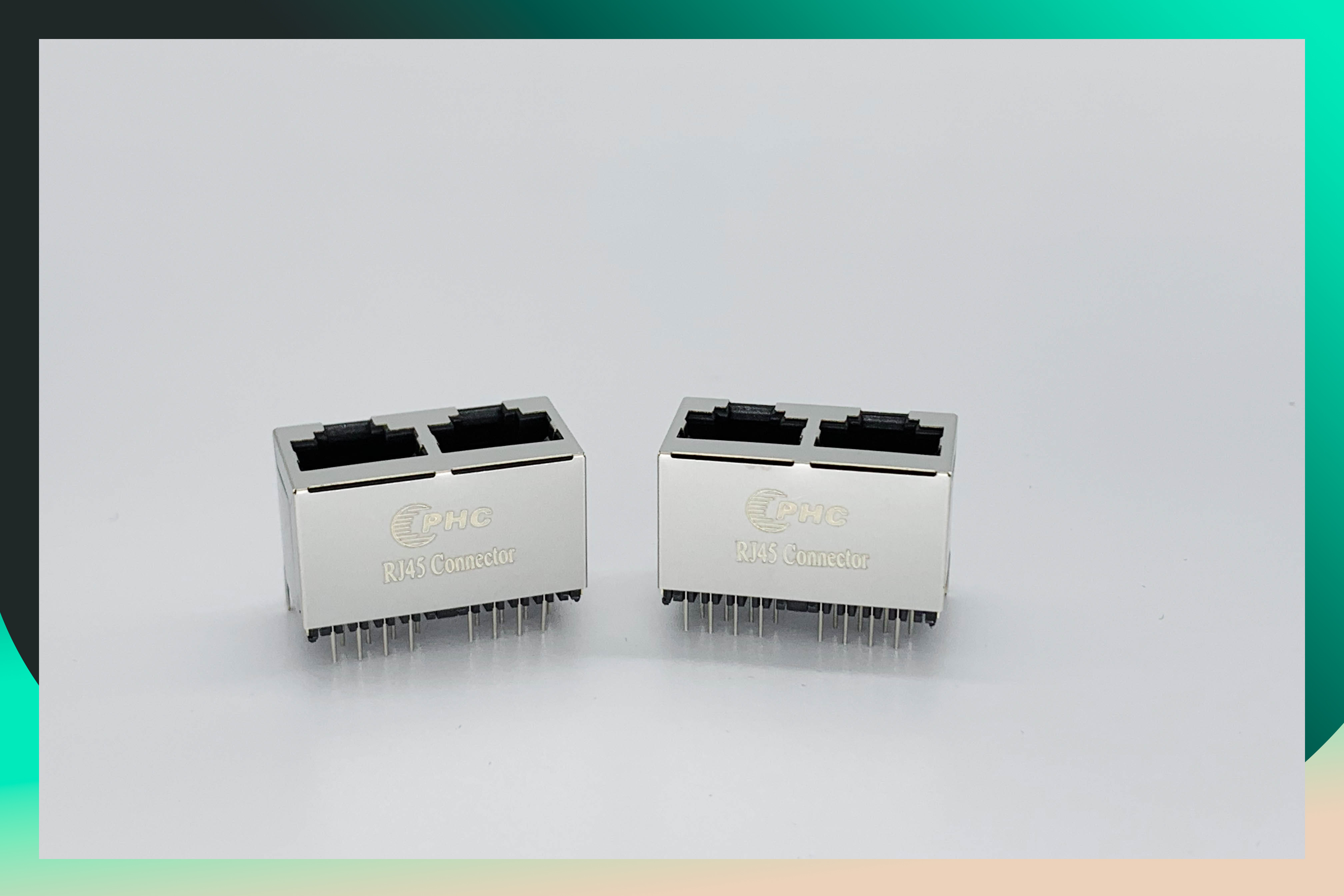 125VAC Magnetic RJ45 Jack Modular Ethernet Connectors Multi Port 1x2 Gold Flash Tray