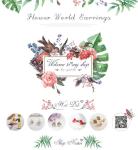 Unique Dried Plant Real Flower Purple Stud Earring for Fashion Women