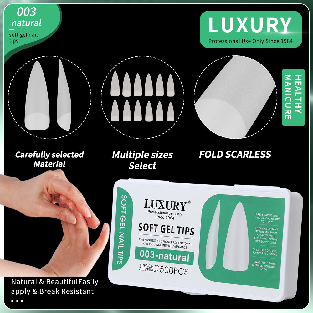 Nail Tips Set Full Cover Square Shapes Clear Matte False Nails For DIY Manicures