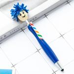 Cute Cartoon Plastic Ball Pen Doll Head Touchscreen Ballpoint Pens Kids Gift