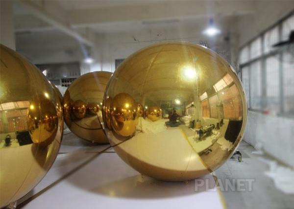 Quality 0.7mm PVC Floating Mirror Ball Decorations Logo Printing Fire - Resistance for sale
