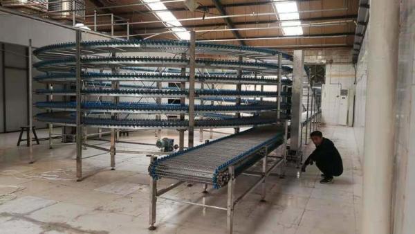 Industrial Croissant Bakery Bread Production Line Spiral Cooling Tower