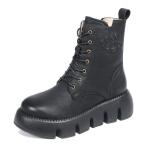 HZM039 Leather Hint Boots Female Ultra-Light Bottom Layer Leather Martin Boots