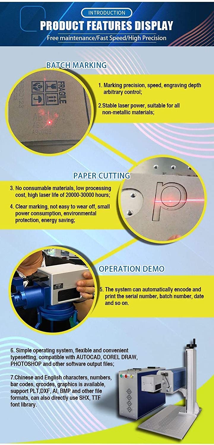 KEYI China Manufacturer Separate Type Co2 Laser Marking Machine 30w 50w Desktop Split Co2 Laser Marking Machine Price