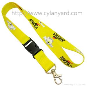 Wholesale Office id card badge lanyard with printed text logo, employee badge holder ribbon, from china suppliers