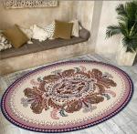 Bohemian Style Ellipse Flower Crystal Velvet Floor Carpets For Sofa And Living