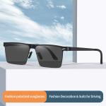 Ultralight Metal Frame Sunglasses Double UV Coating , Male Sunglasses For
