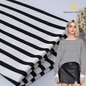 Wholesale Rub Resistance French Terry Cotton Fabric , Striped Combed Cotton Fabric from china suppliers