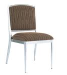Round Silver Tube with Coffee Stripes Fabric Cover for Aluminium or Iron Dining