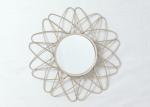 Modern Bedroom Rose Gold Floral Metal Wall Art Mirror