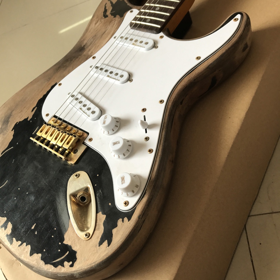 New style high quality custom relic ST electric guitar, Rosewood fingerboard relic electric guitar