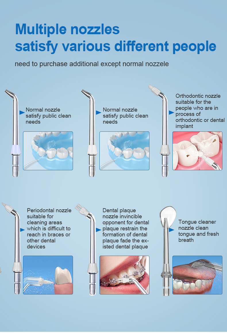 Portable Electric Oral Dental Flosser Waterproof Rechargeable 5 Modes