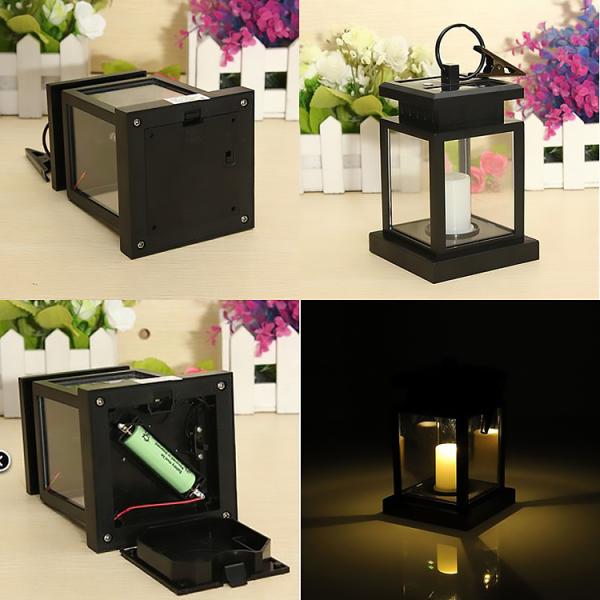 Soft Effect Automatic Lighting Solar Candle Lanterns For Garden Retro Style Design