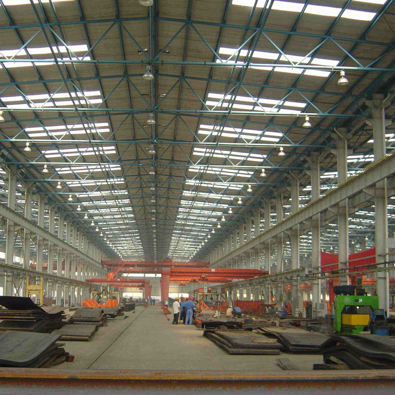 Wire Mesh Roof Steel Frame Warehouse , Welded Industrial Steel Buildings