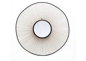 Wholesale Decorative Black Gold Round Modern Sunburst Mirror from china suppliers