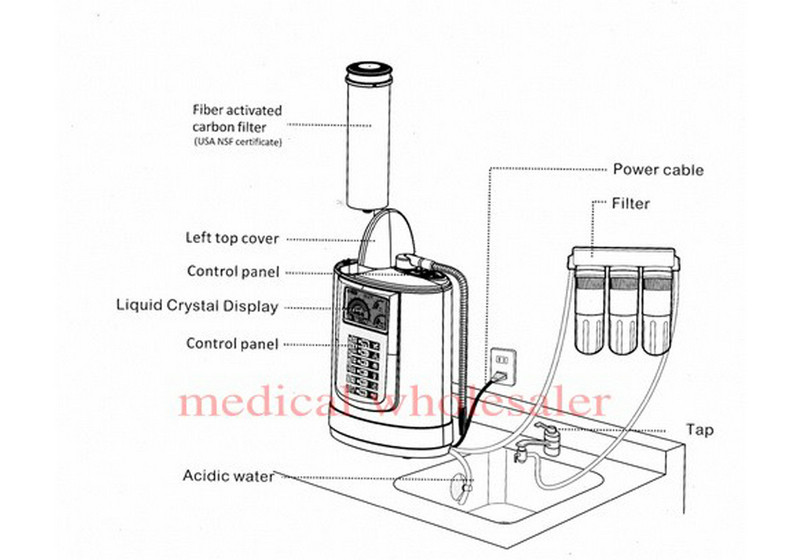 Portable Alkaline Water Ionizer With 5 / 3 Electrode Plates
